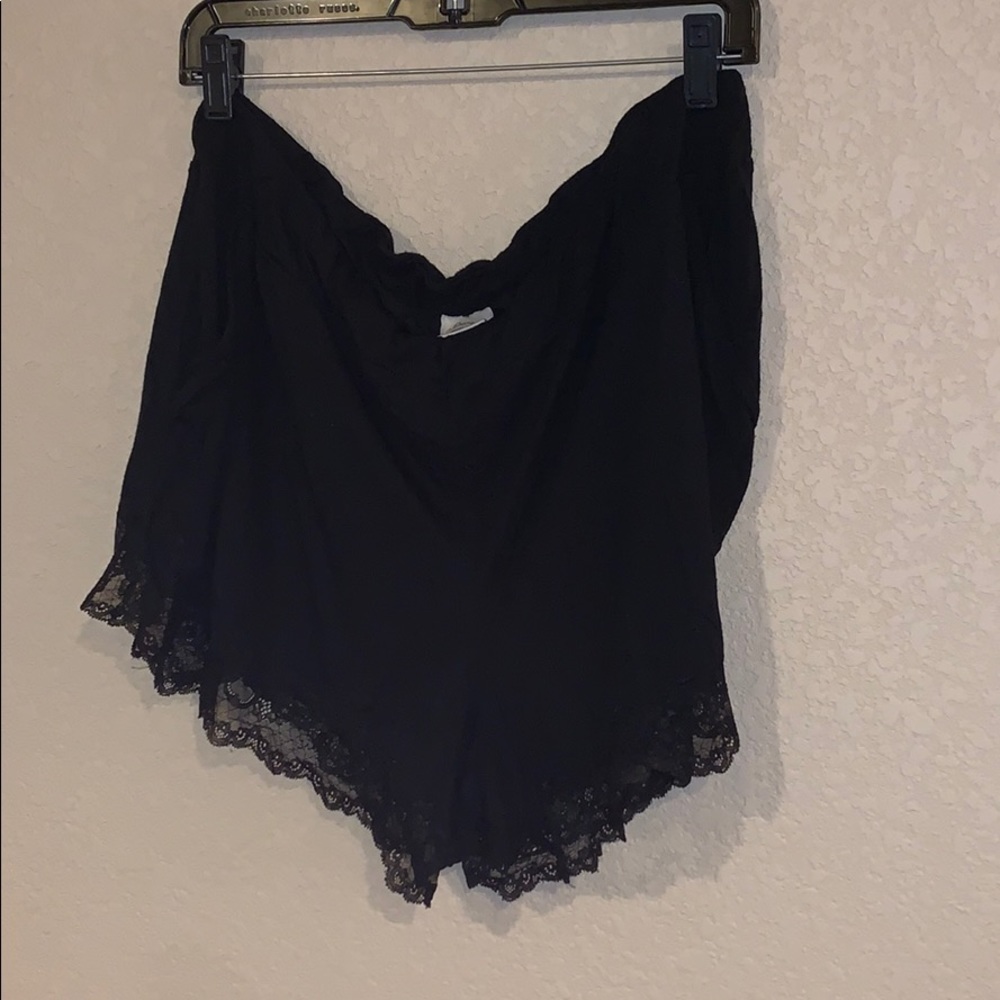 Black lace sleep shorts